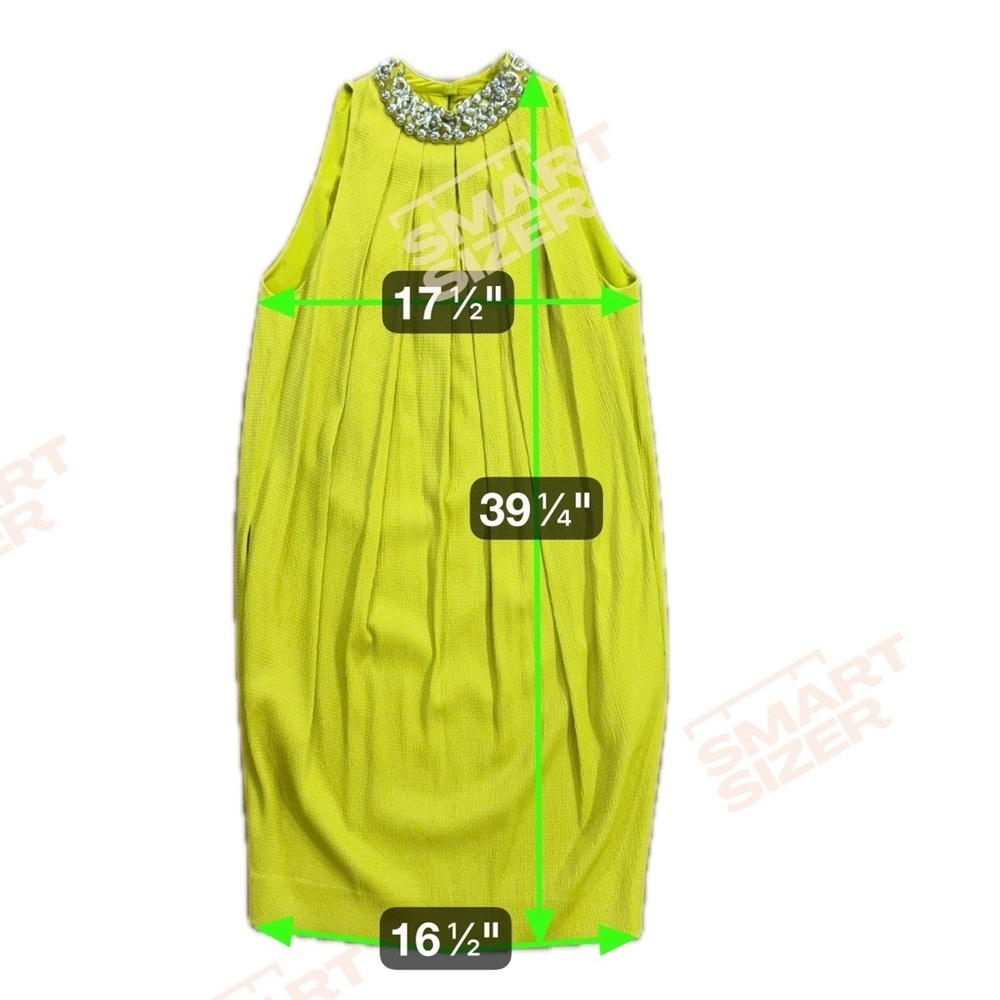 Etcetera Beaded Halter Dress Lime Green Keyhole Midi Size 6 - Picture 7 of 7